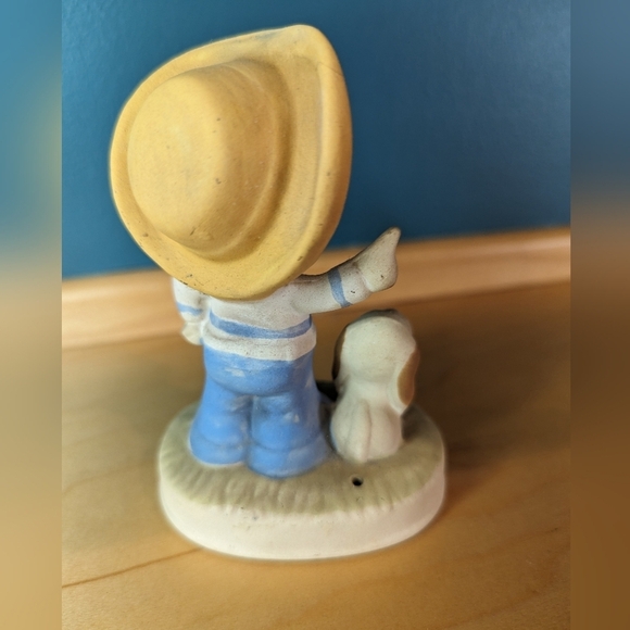 Vintage UCTCI Japan Poppet Hat Boy Figurine with Puppy Dog - Picture 3 of 8